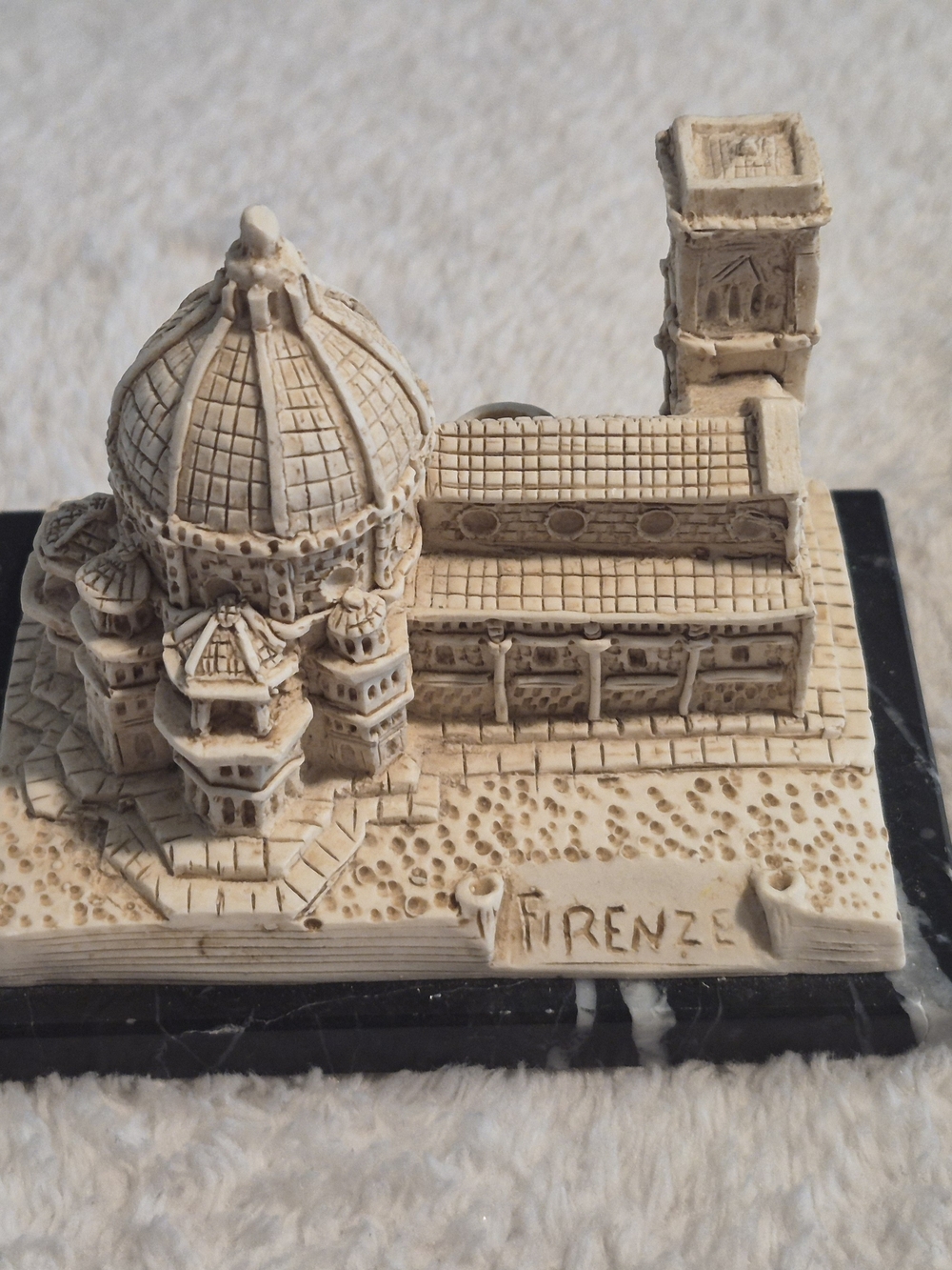 Vintage Firenze Duomo Architectural Inkwell Marble Desk Sculpture
